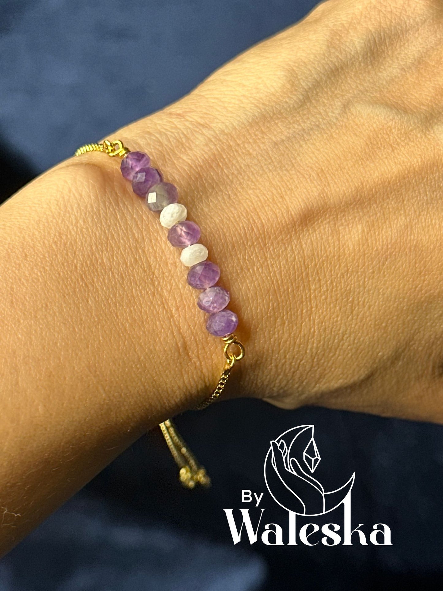 Manifestation Bracelet Divine Energy & Spiritual Wisdom (Amethyst & Moonstone)