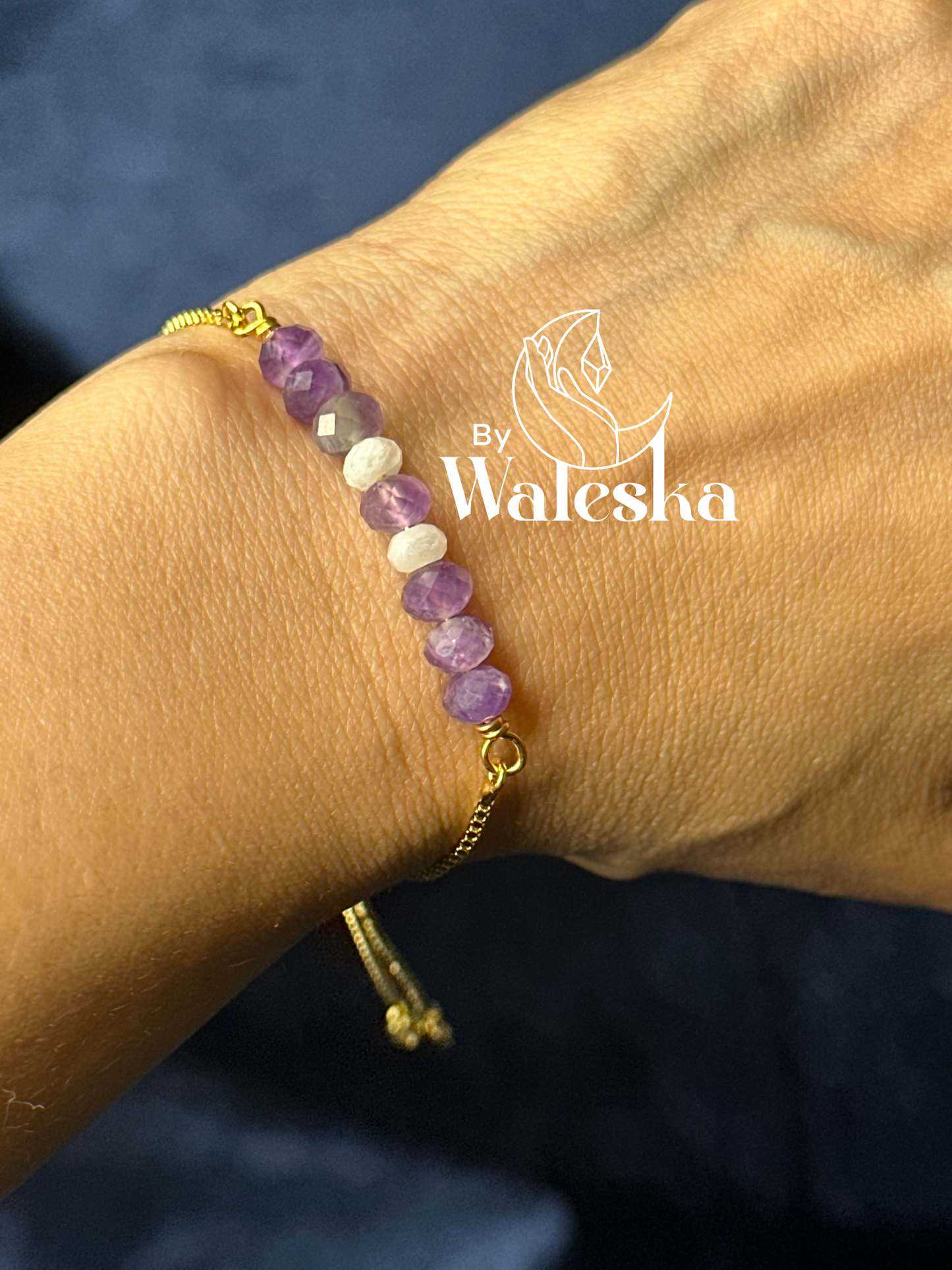 Manifestation Bracelet Divine Energy & Spiritual Wisdom (Amethyst & Moonstone)