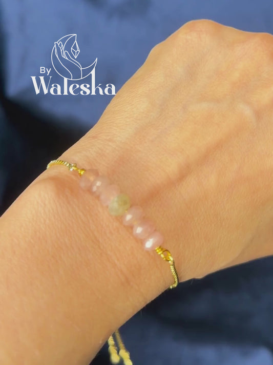 Manifestation Bracelet Unconditional Love, Intuition & Protection (Rose Quartz & Labradorite)